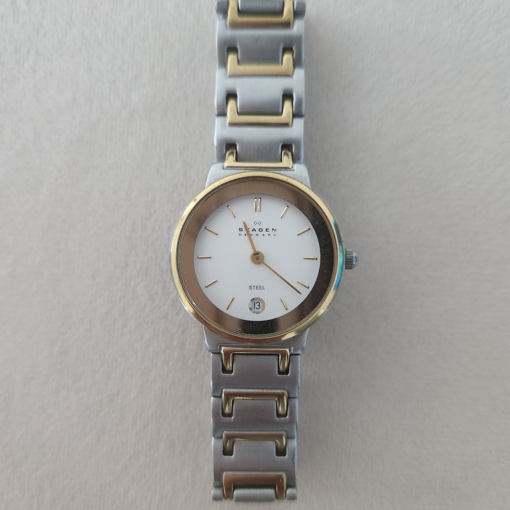 SKAGEN Gold and Silver Metal Wristwatch